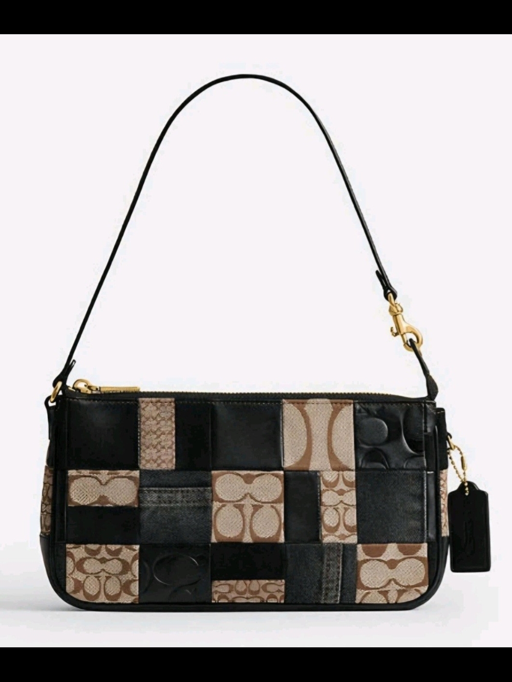 Coach Plaza Patchwork 25 Shoulder Bag - Black & Tan- New Lmtd Availability